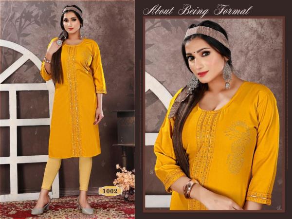 Golden Ziddi vol 1 Rayon Exclusive Designer Kurti Collection